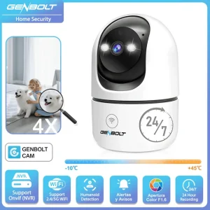 GENBOLT 2K Pet Camera, WiFi Security Camera Indoor,Home Surveillance IP Camera CCTV with Humanoid Detection