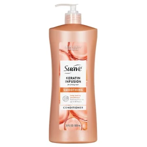 Suave Keratin Infusion Smoothing Conditioner For Frizzy Hair, 48HR Frizz Control, 28 FL OZ