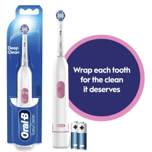 Oral-B Easy Clean Compact Head Battery Powered Electric Toothbrush, White, for Adults and Children 3+
