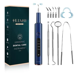 Hulmay Dental Calculus Remover for Adults and Kids, Electric Plaque Remover Tool - Professional Teeth Cleaning Kit with 4 Modes, LED Light, Rechargeable Oral Scaler