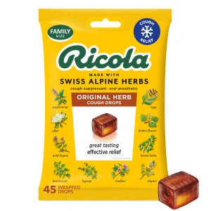 Ricola Original Herb Soothing Cough Drops for Sore Throat and Cough Relief, Value Pack, 45 Count